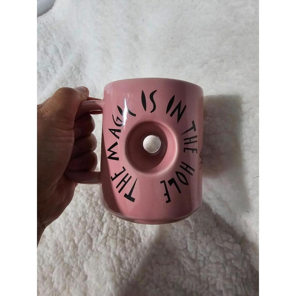 VOODOO Doughnut Coffee Mug Pink & Black "The Magic Is In The Hole" 4.25" Novelty - Picture 11 of 11